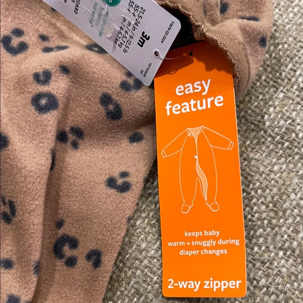 Carter's Tan Leopard Print Kids Footie